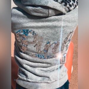 RARE ! VS Pink Faux Fur Bling  coat